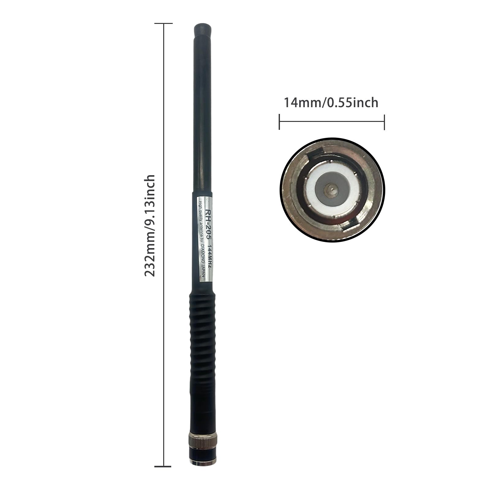 Amazon.com: RH-205 Telescopic Antenna Single Band VHF 144MHz BNC